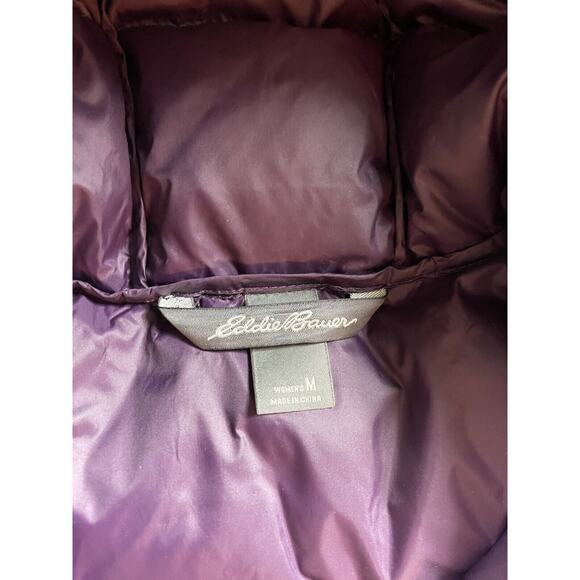 Eddie Bauer ParkaPuffer Jacket Womens M Purple Nylon EB550 Zip Long Sleeve - Picture 3 of 7